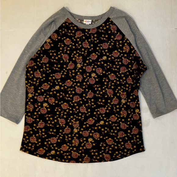 LuLaRoe Randy Floral Raglan 3/4 Sleeve Top-2XL - Picture 1 of 5